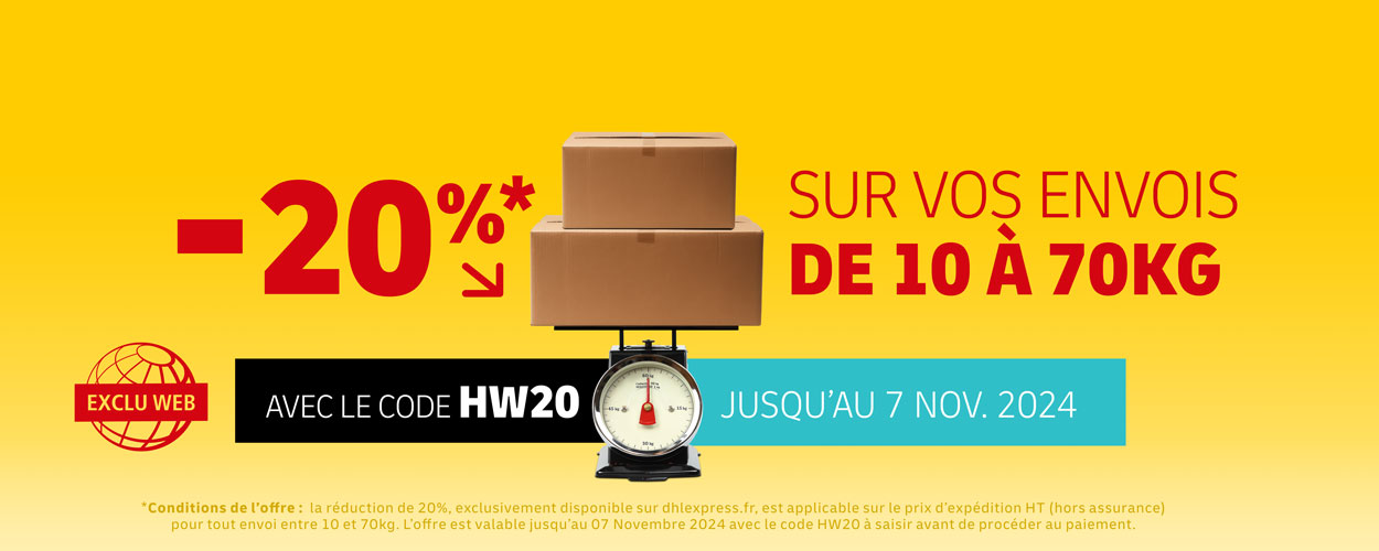 -20% sur vos envois avec le code hw20